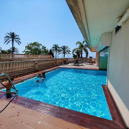 公寓 Le Coq Bleu D'azur- Piscine - Parking - Ac -wifi 芒通